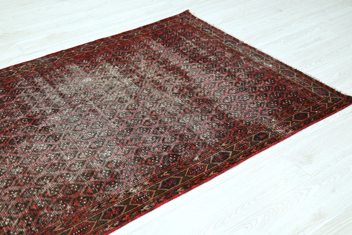 red Medium rug 3' 8" x 8' 9"