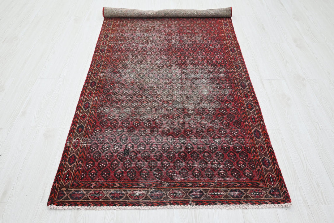red Medium rug 3' 8" x 8' 9"