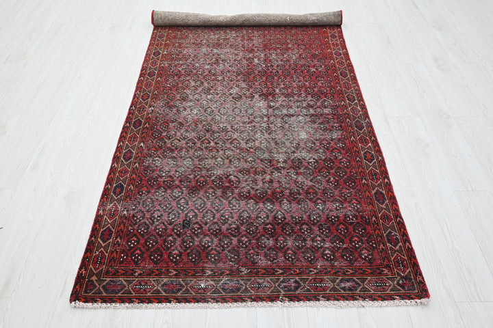 red Medium rug 3' 8" x 8' 9"