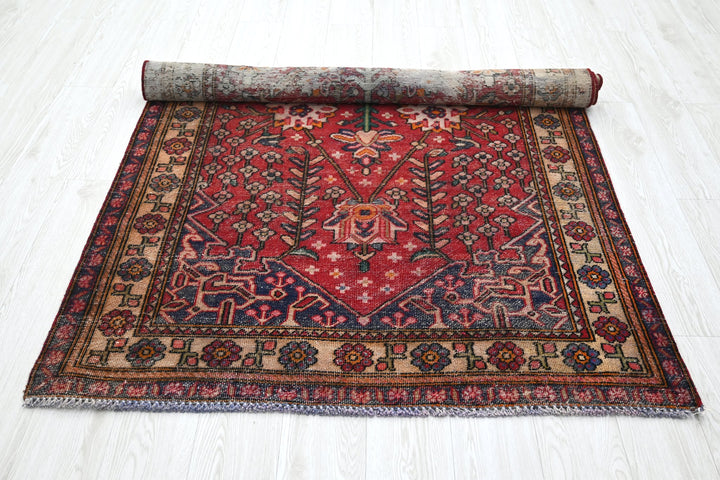 red Accent rug 4' 1" x 6' 4"