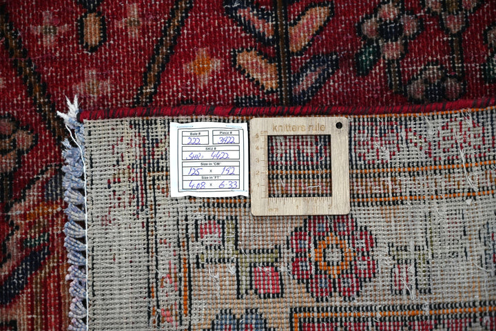 red Accent rug 4' 1" x 6' 4"