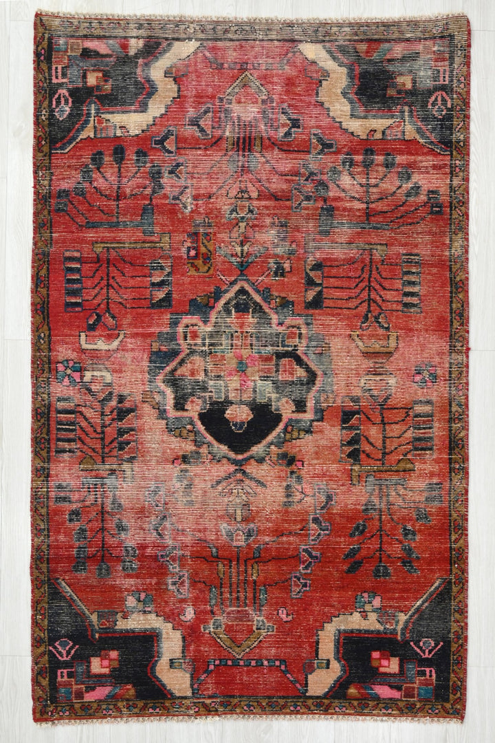 red Accent rug 3' 10" x 6' 6"