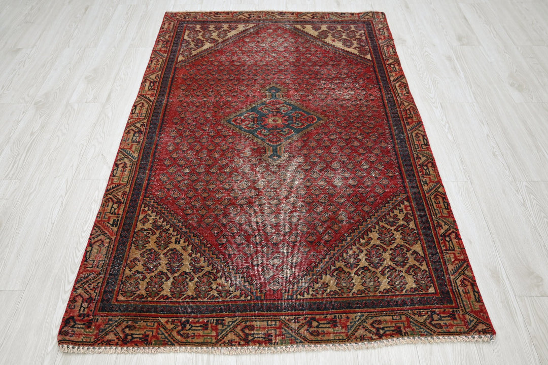 red Accent rug 3' 8" x 6' 3"