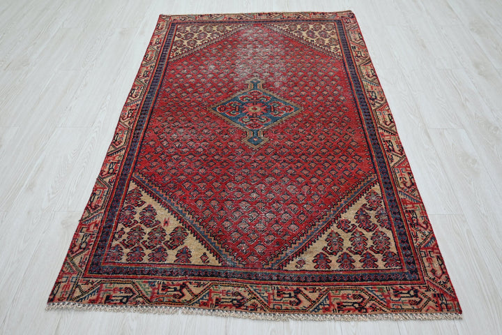 red Accent rug 3' 8" x 6' 3"