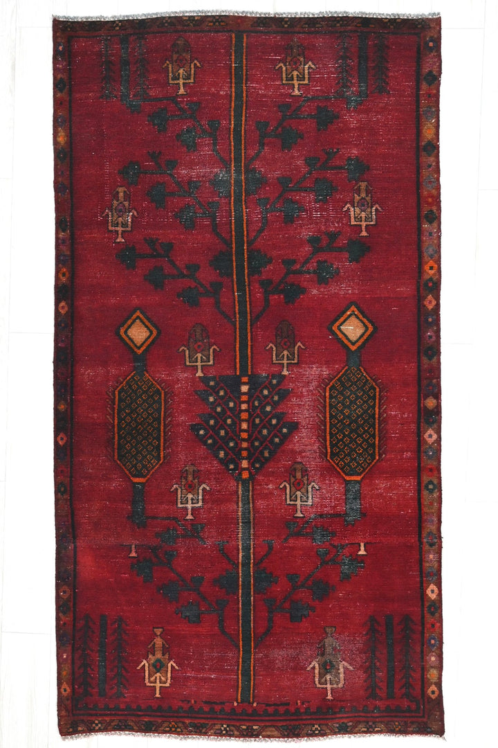 red Medium rug 3' 8" x 7' 1"