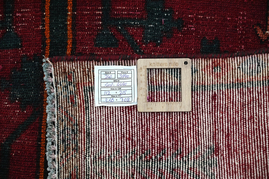 red Medium rug 3' 8" x 7' 1"