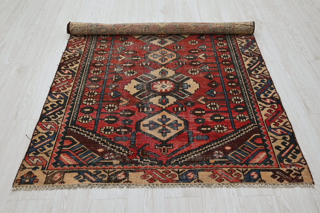 red Accent rug 4' 2" x 6' 2"