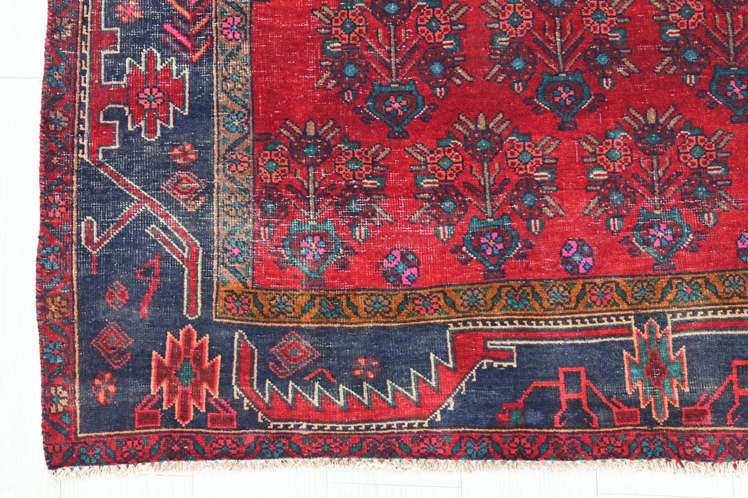 red Medium rug 4' 9" x 8' 1"