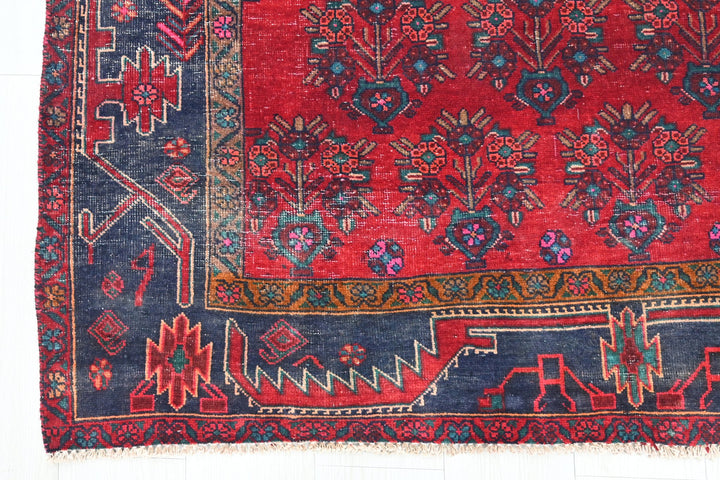 red Medium rug 4' 9" x 8' 1"