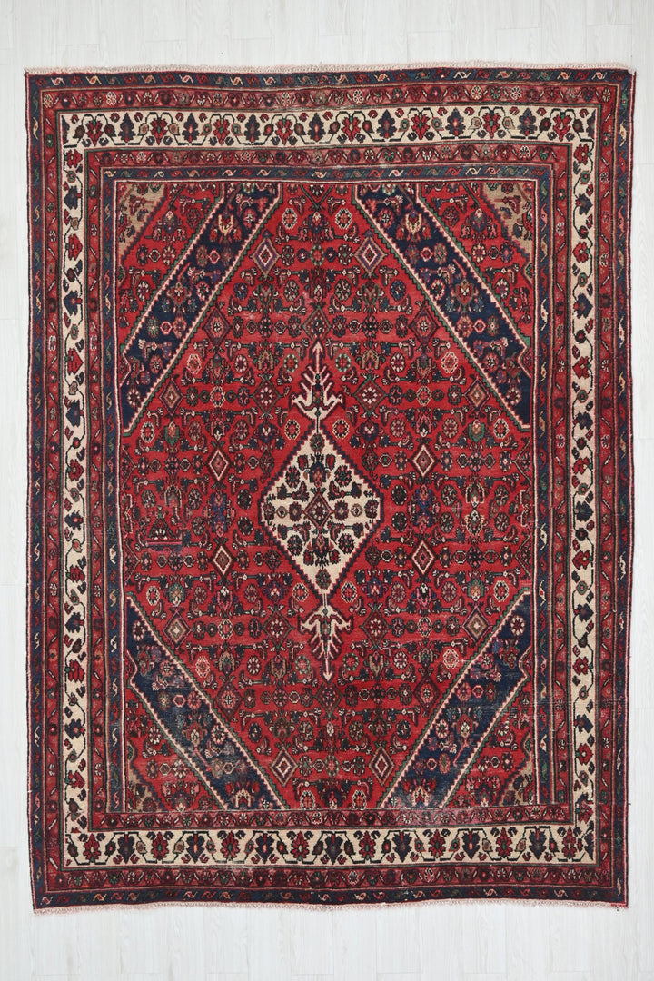 red Large rug 6' 11" x 9' 3"