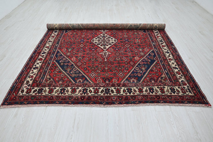 red Large rug 6' 11" x 9' 3"