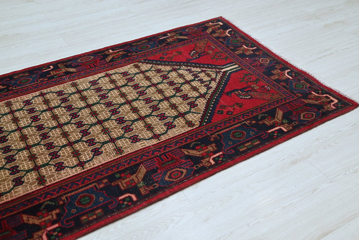 brown Runner rug 3' 4" x 10' 4"