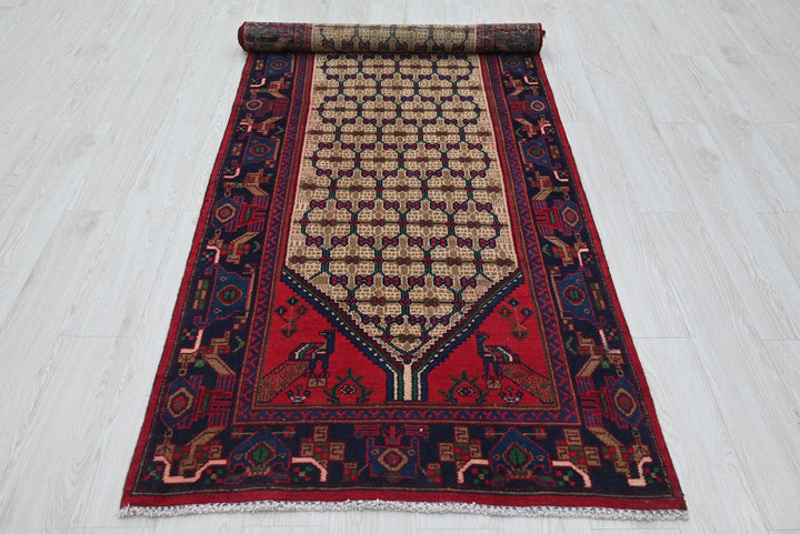 brown Runner rug 3' 4" x 10' 4"