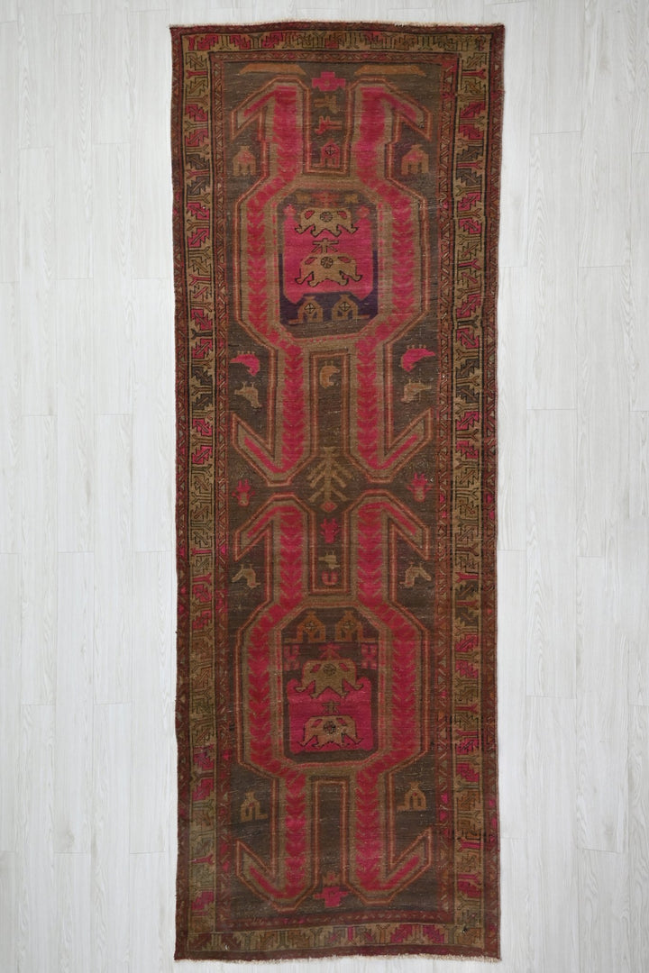 brown Runner rug 3' 7" x 10' 1"