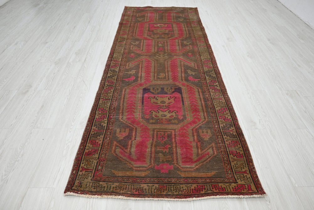 brown Runner rug 3' 7" x 10' 1"