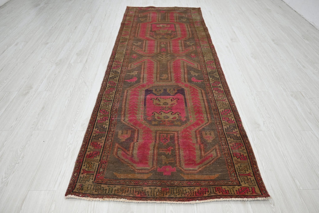 brown Runner rug 3' 7" x 10' 1"