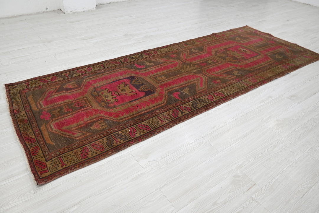 brown Runner rug 3' 7" x 10' 1"
