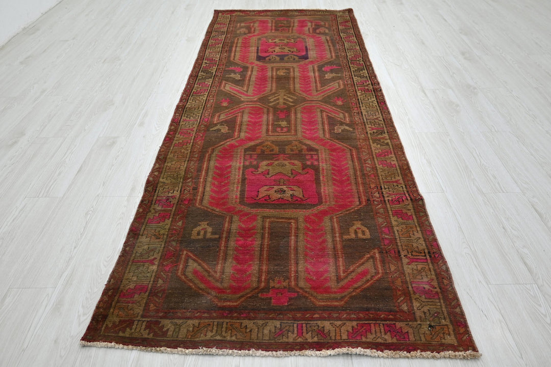 brown Runner rug 3' 7" x 10' 1"
