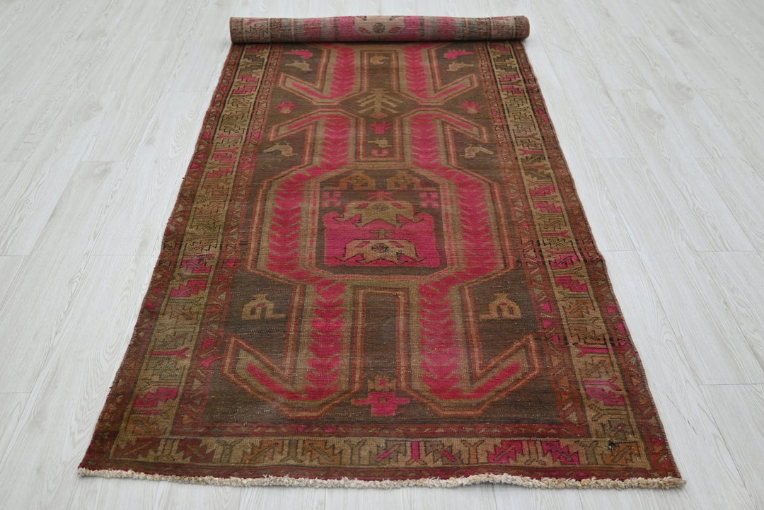 brown Runner rug 3' 7" x 10' 1"