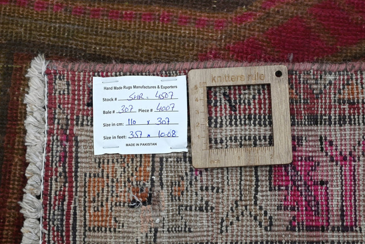 brown Runner rug 3' 7" x 10' 1"
