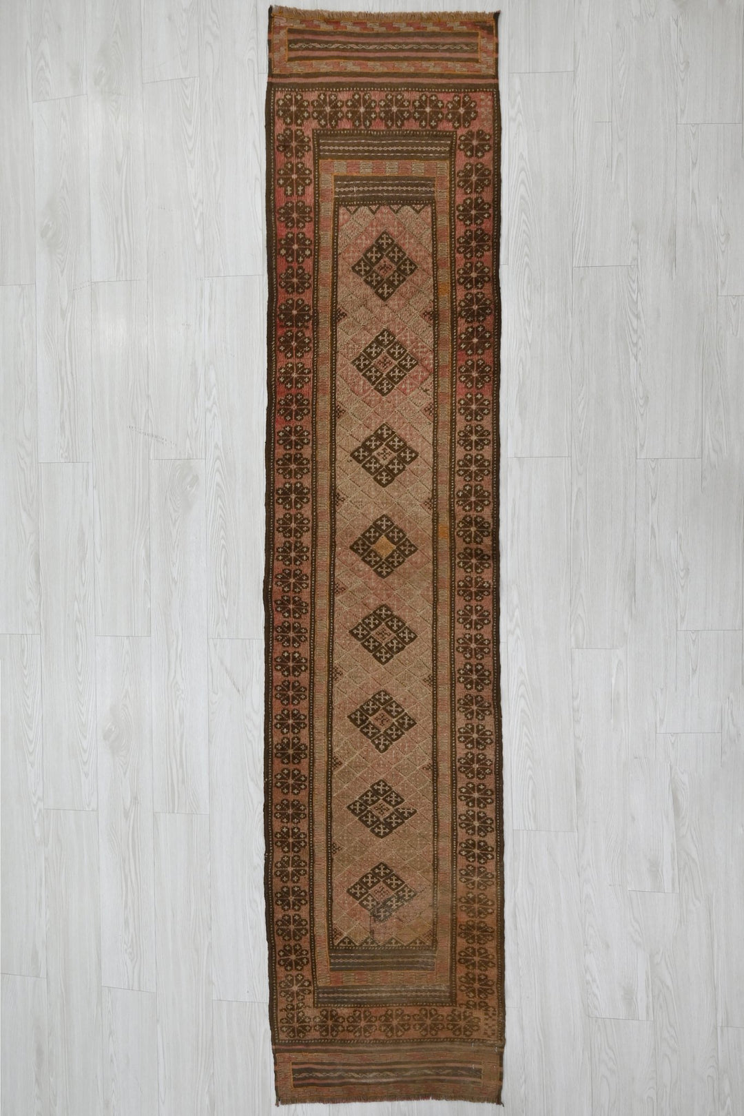 brown Runner rug 1' 11" x 8' 6"