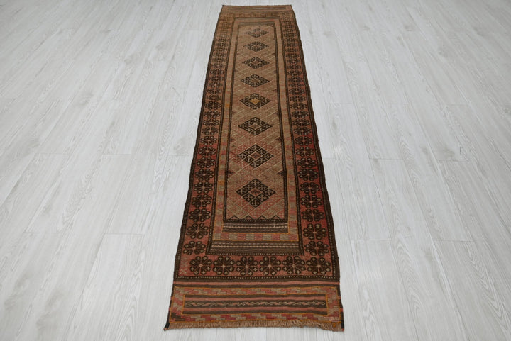 brown Runner rug 1' 11" x 8' 6"