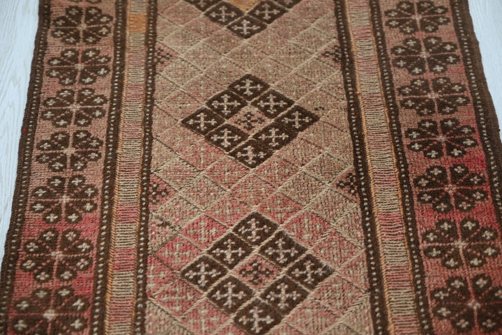 brown Runner rug 1' 11" x 8' 6"