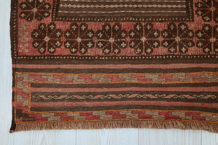 brown Runner rug 1' 11" x 8' 6"