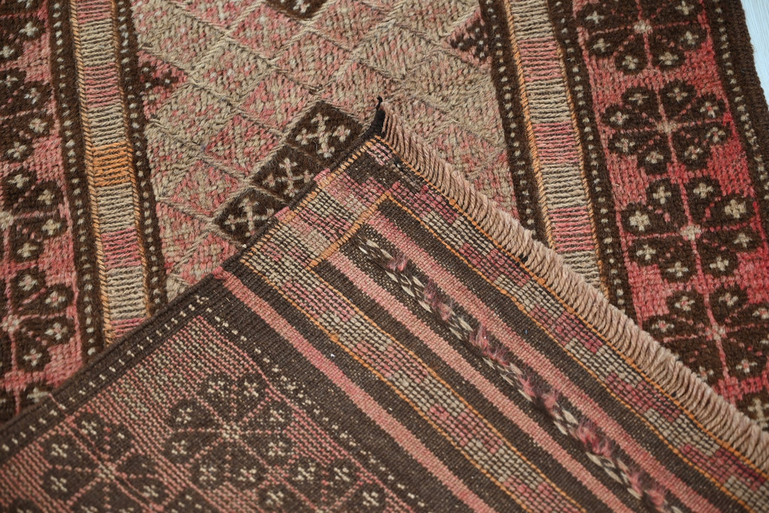 brown Runner rug 1' 11" x 8' 6"