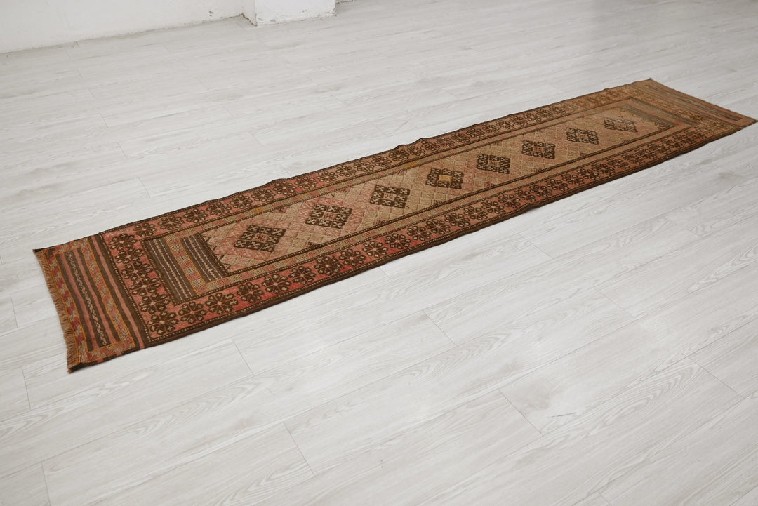 brown Runner rug 1' 11" x 8' 6"
