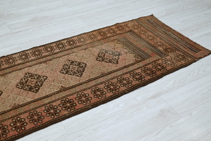 brown Runner rug 1' 11" x 8' 6"