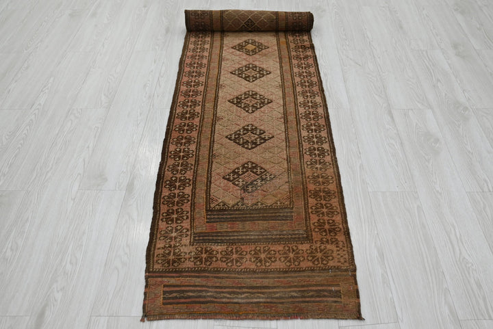 brown Runner rug 1' 11" x 8' 6"