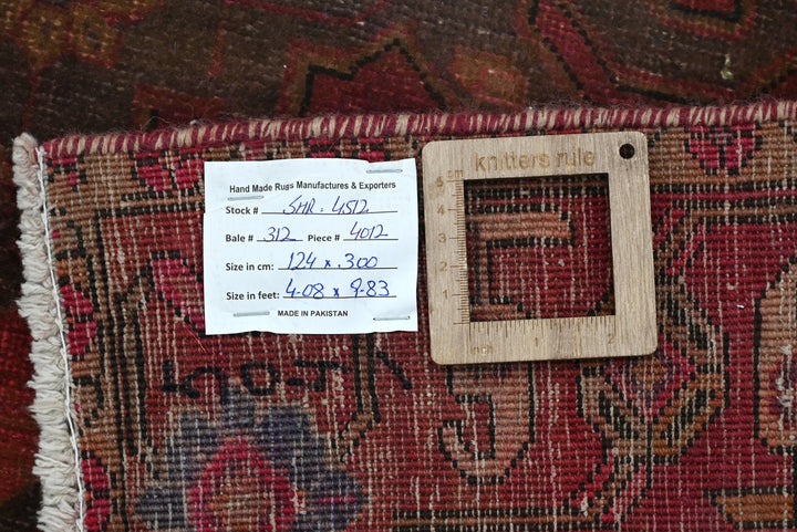 red Runner rug 4' 1" x 9' 10"