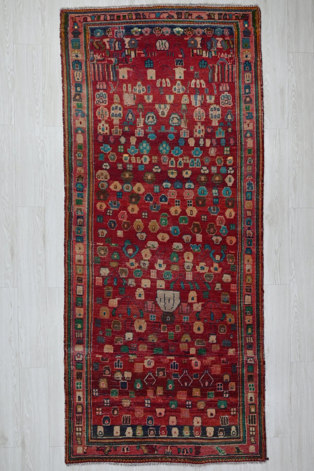 red Medium rug 3' 8" x 8' 7"