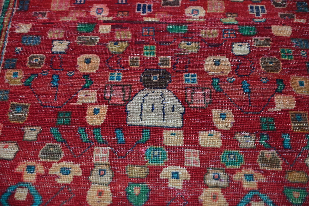 red Medium rug 3' 8" x 8' 7"