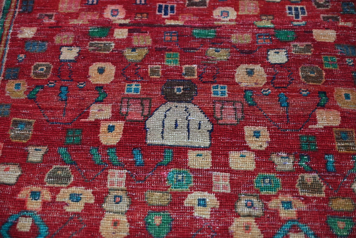 red Medium rug 3' 8" x 8' 7"