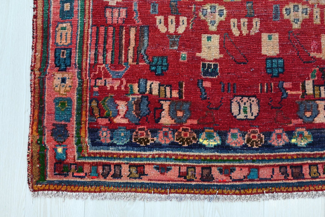 red Medium rug 3' 8" x 8' 7"