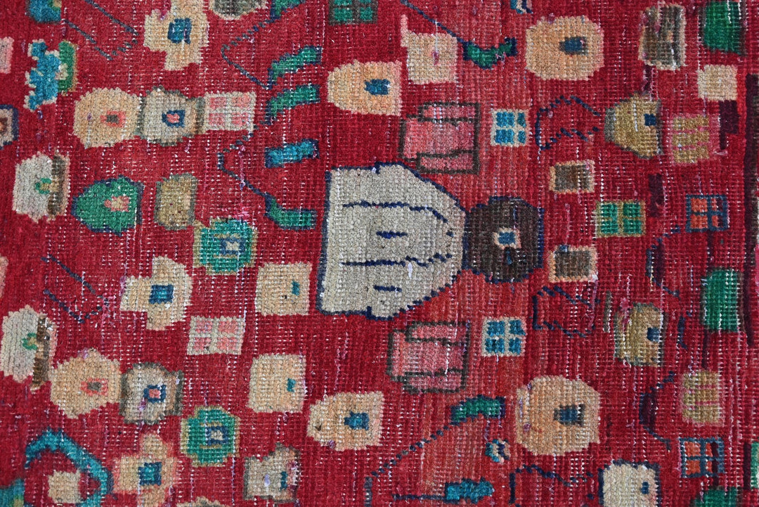 red Medium rug 3' 8" x 8' 7"
