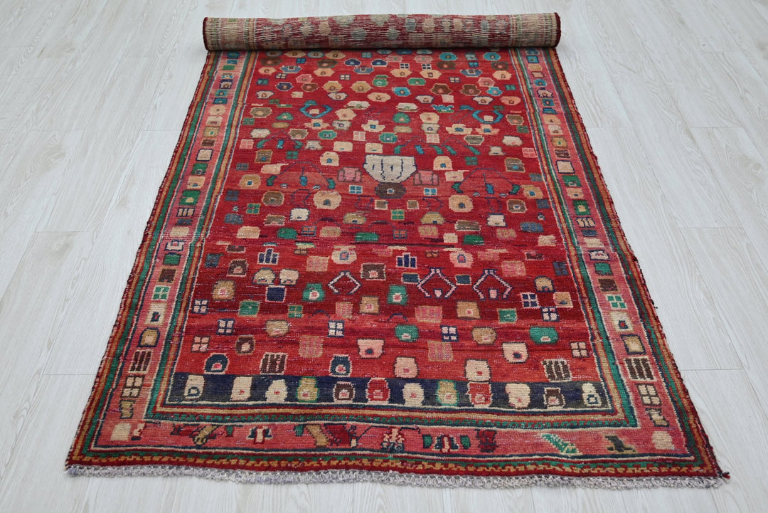 red Medium rug 3' 8" x 8' 7"