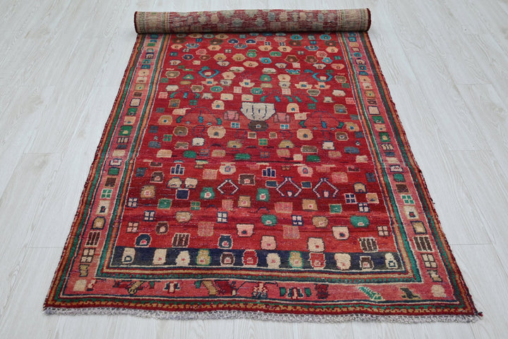 red Medium rug 3' 8" x 8' 7"