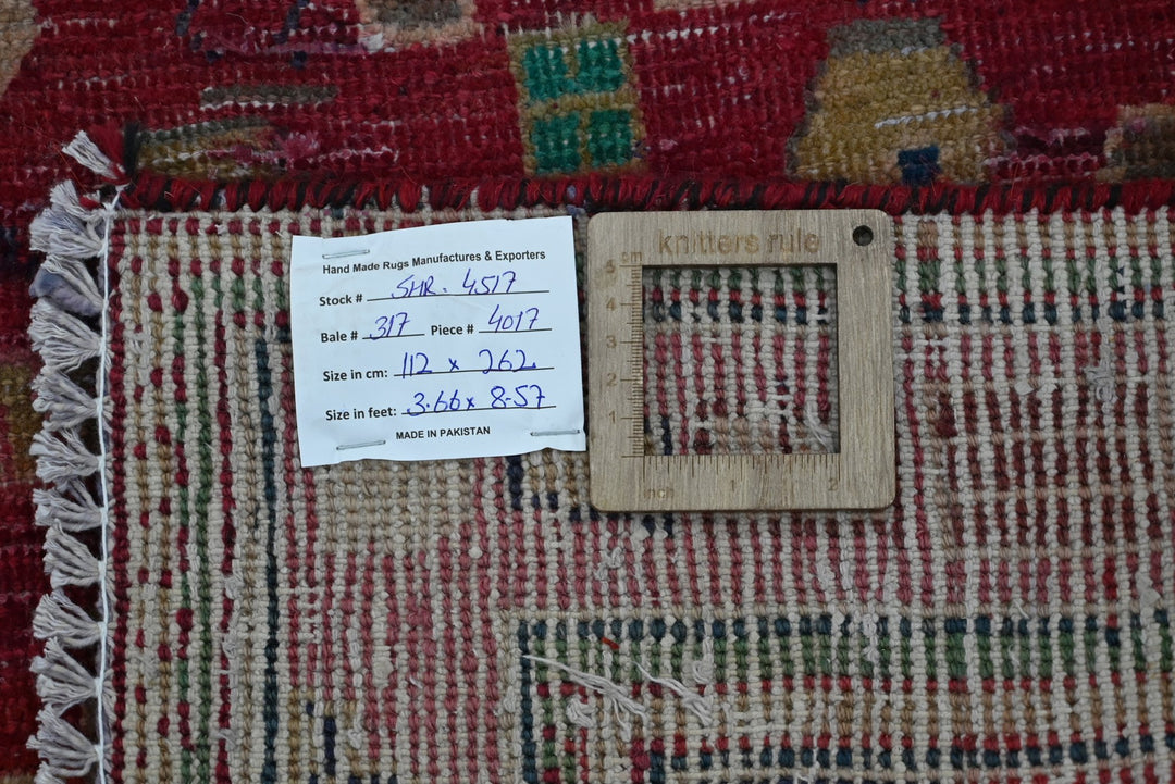 red Medium rug 3' 8" x 8' 7"