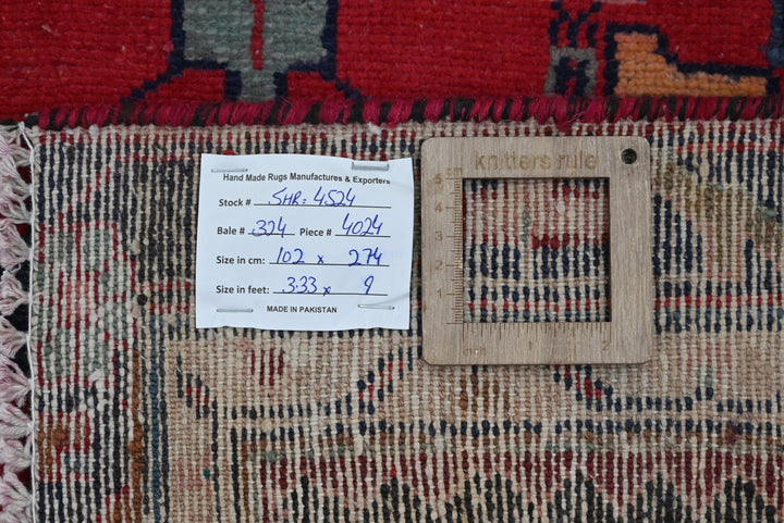 red Runner rug 3' 4" x 8' 11"