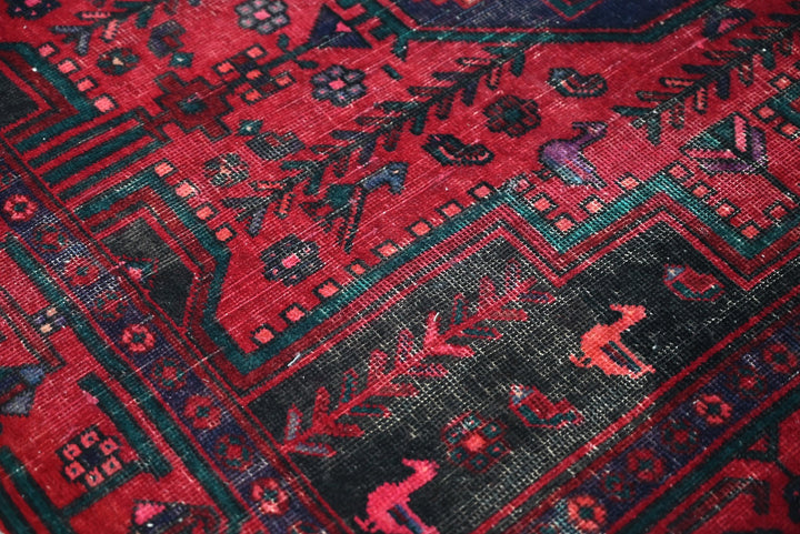 red Medium rug 3' 9" x 9' 2"