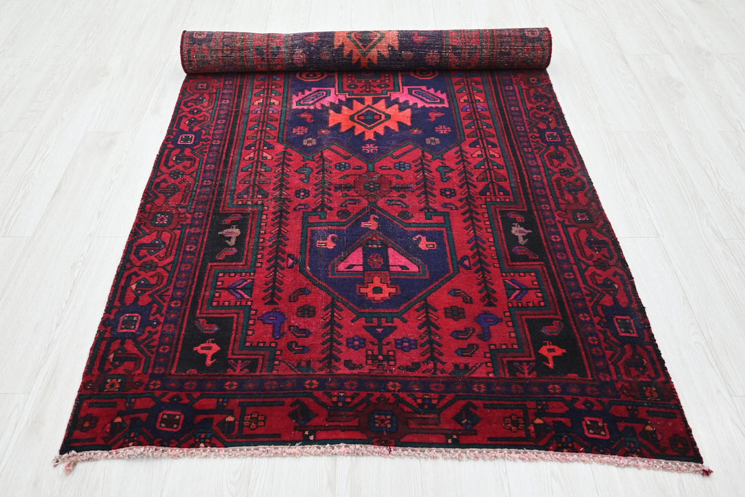 red Medium rug 3' 9" x 9' 2"