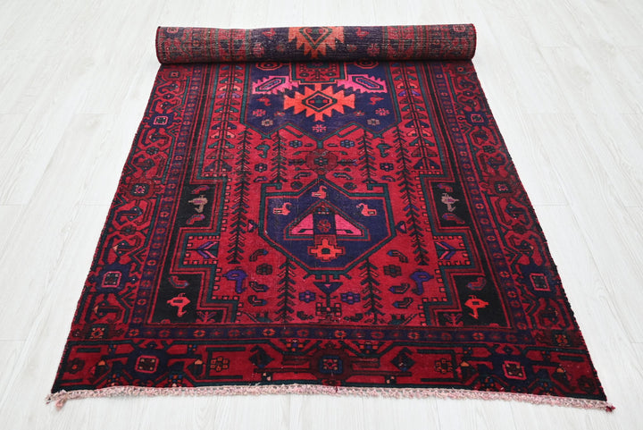 red Medium rug 3' 9" x 9' 2"