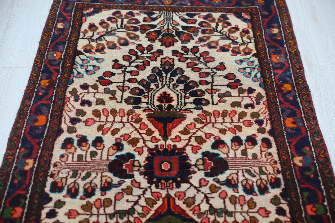 white Runner rug 2' 9" x 9' 11"