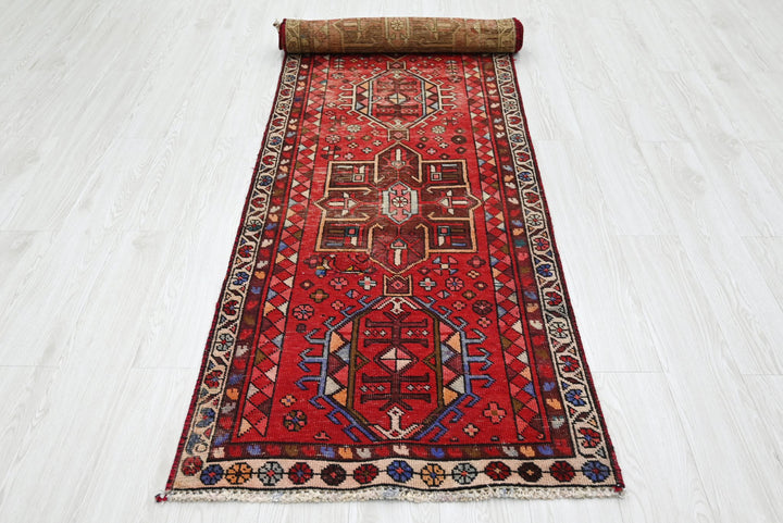 red Runner rug 2' 7" x 9' 11"