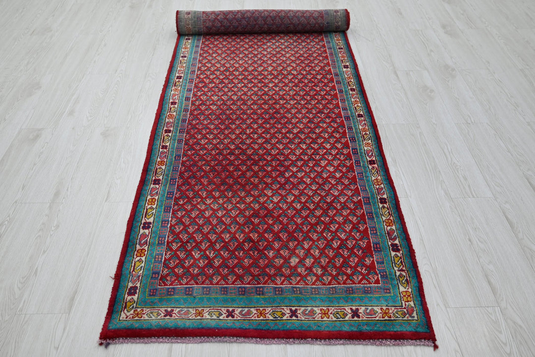 red Runner rug 3' 1" x 10' 1"