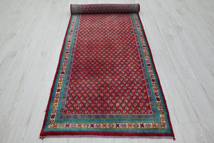 red Runner rug 3' 1" x 10' 1"
