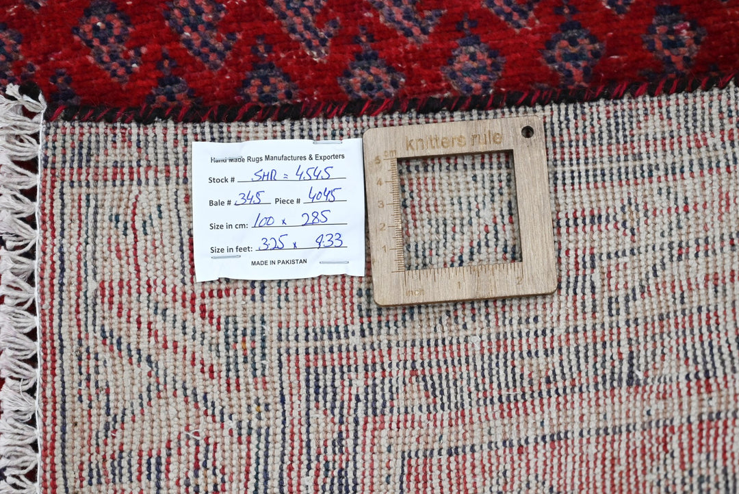 red Runner rug 3' 3" x 9' 4"